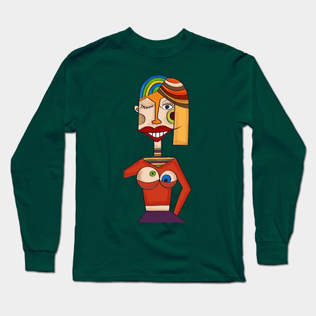 Cubist Long Sleeve T-Shirt by Mako Design 